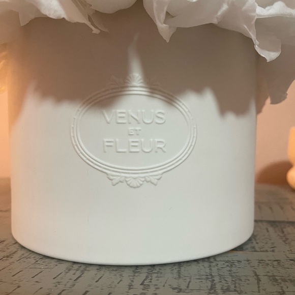 Authentic Venus Et Fleur 50 White Eternal Rose Arrangement Thalia Porcelain Vase - Picture 3 of 6